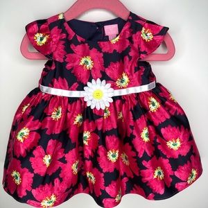 Floral dress for baby girl 6-9 months pink & blue